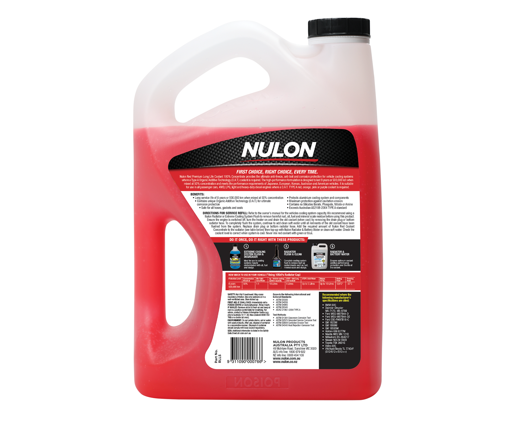 Red Premium Long Life Coolant 100 Concentrate (RLL)